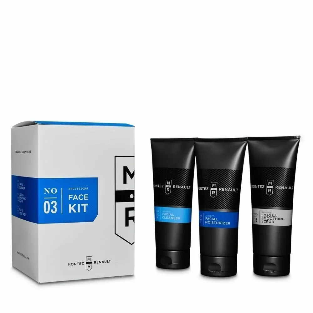 New! MONTEZ RENAULT 3-Pack Men's Daily Face Kit Care 6.8-oz Each